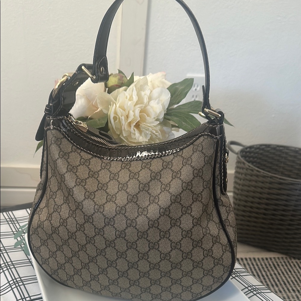*SOLD** Gucci Brown Shoulder Bag with Monogram Canvas